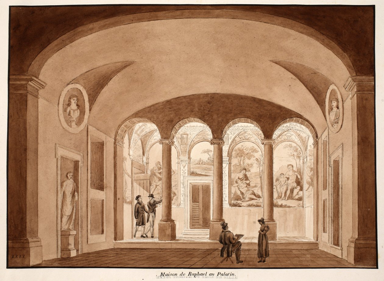 Raphaels Haus auf dem Palatin, 1833 von Agostino Tofanelli