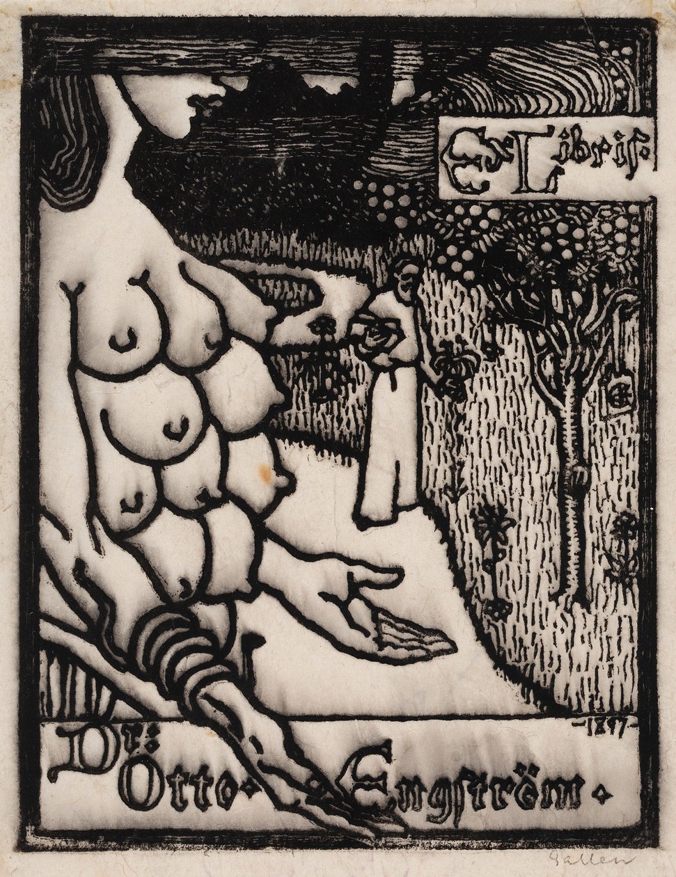 Exlibris für Dr. Otto Engström von Akseli Gallen-Kallela