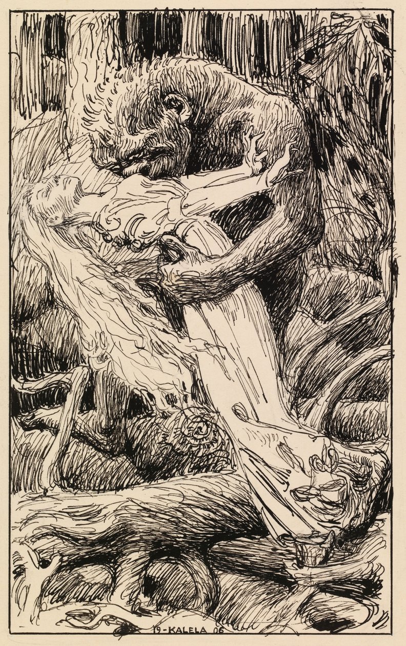 Das Monster und die Jungfrau von Akseli Gallen-Kallela