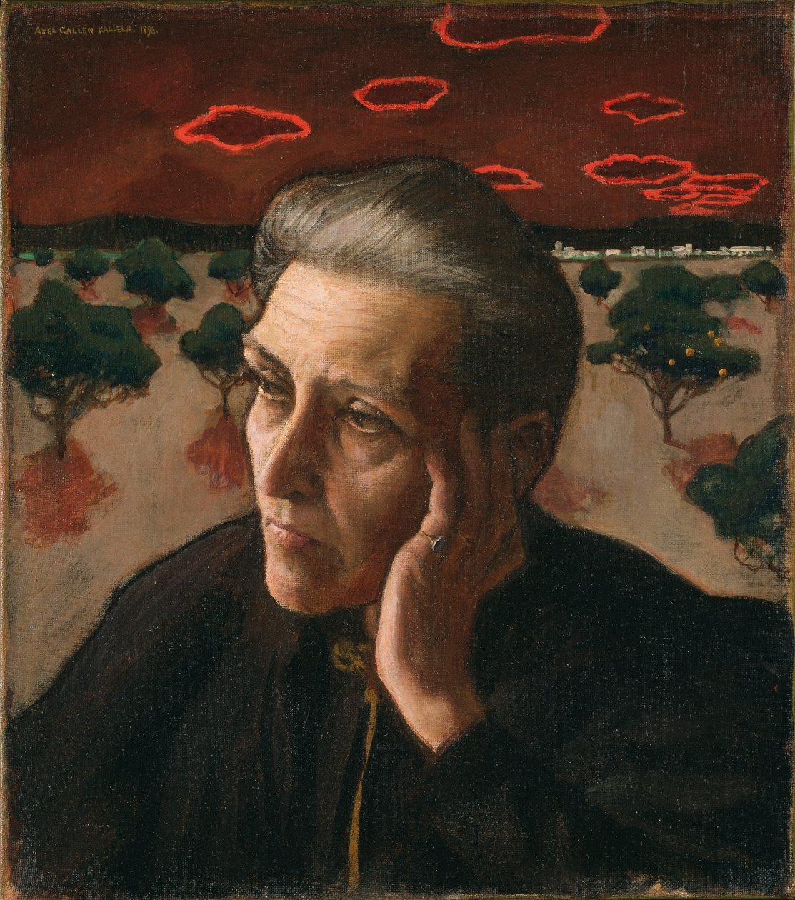 Porträt der Mutter des Künstlers, 1896 von Akseli Gallen Kallela