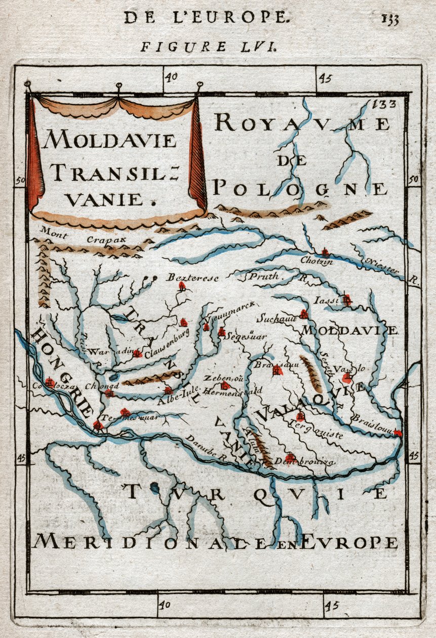 Karte von Rumänien 1683 von Alain Manesson Mallet