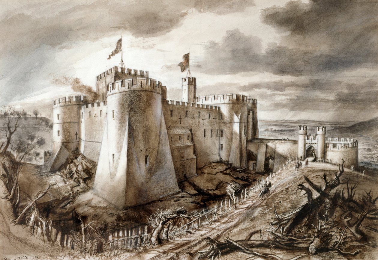 Goodrich Castle, spätes 13. Jahrhundert, ca. 1959 von Alan Ernest Sorrell