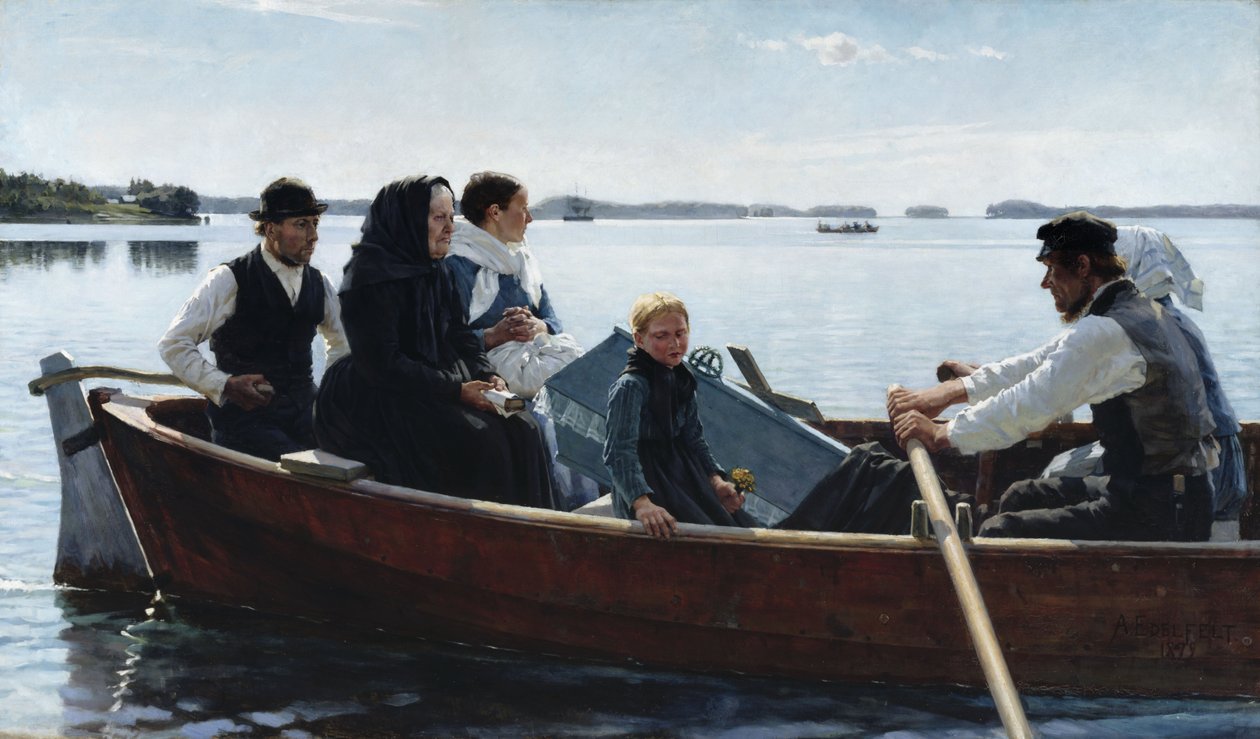 Lapsen ruumissaatto (Überführung des Kindersarges) von Albert Gustaf Aristides Edelfelt
