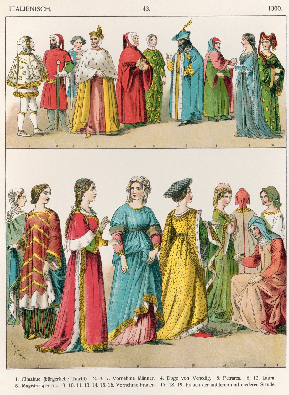 Italienische Tracht, um 1300, aus 