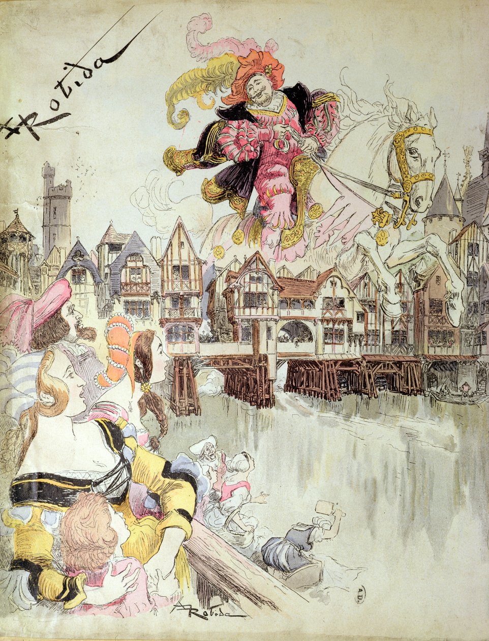 Gargantua, Illustration aus den Gesamtausgaben von Francois Rabelais, um 1880 von Albert Robida