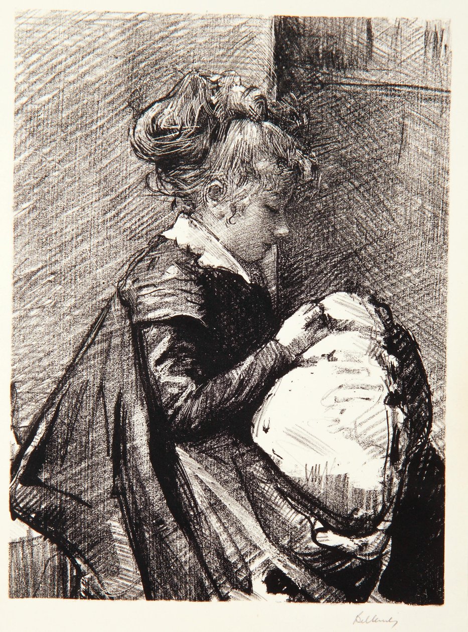 Die Näherin, 1901 von Albert de Belleroche