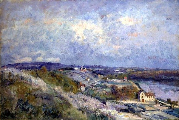Die Hügel von Herblay im Frühling von Albert Charles Lebourg