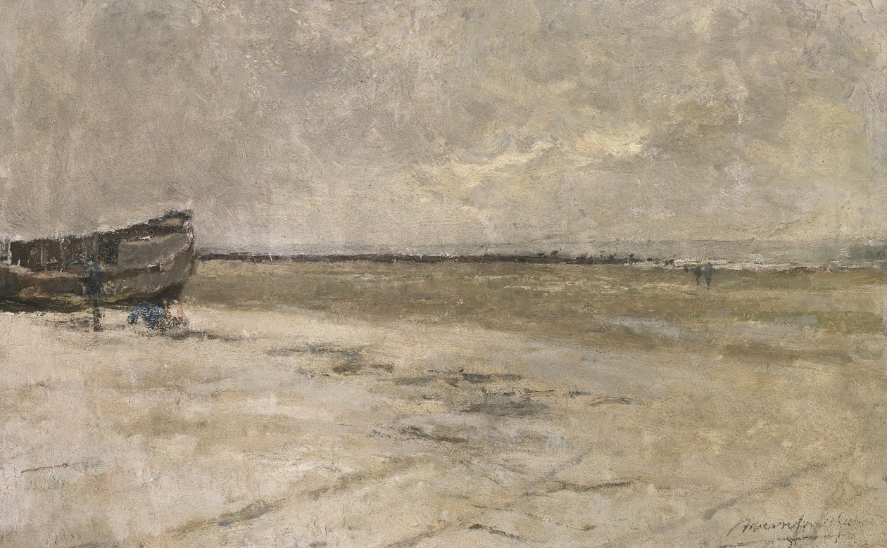 Strand, graues Wetter (Strandansicht in De Panne) von Albert Baertsoen