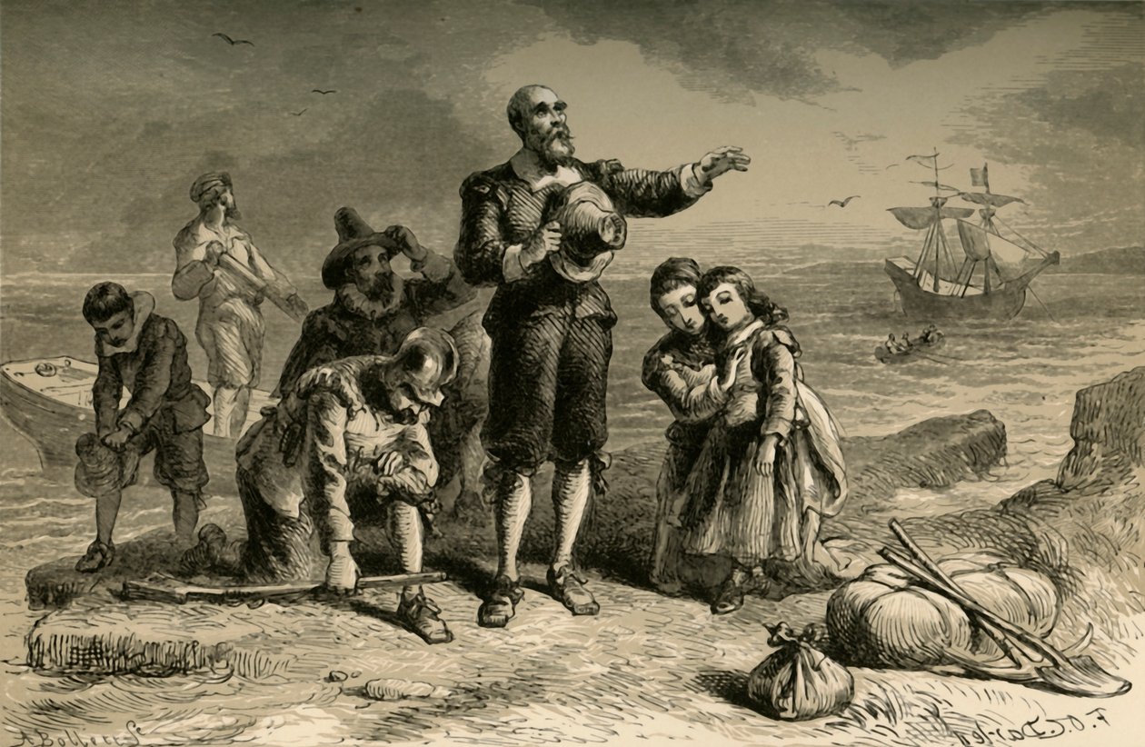 Landung der Pilger, 1877 von Albert Bobbett