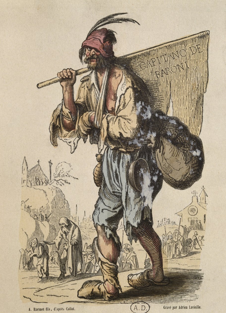 Hauptmann der Böhmen, nach Jacques Callot, graviert von Adrien Lavieille von Albert Charles August Racinet