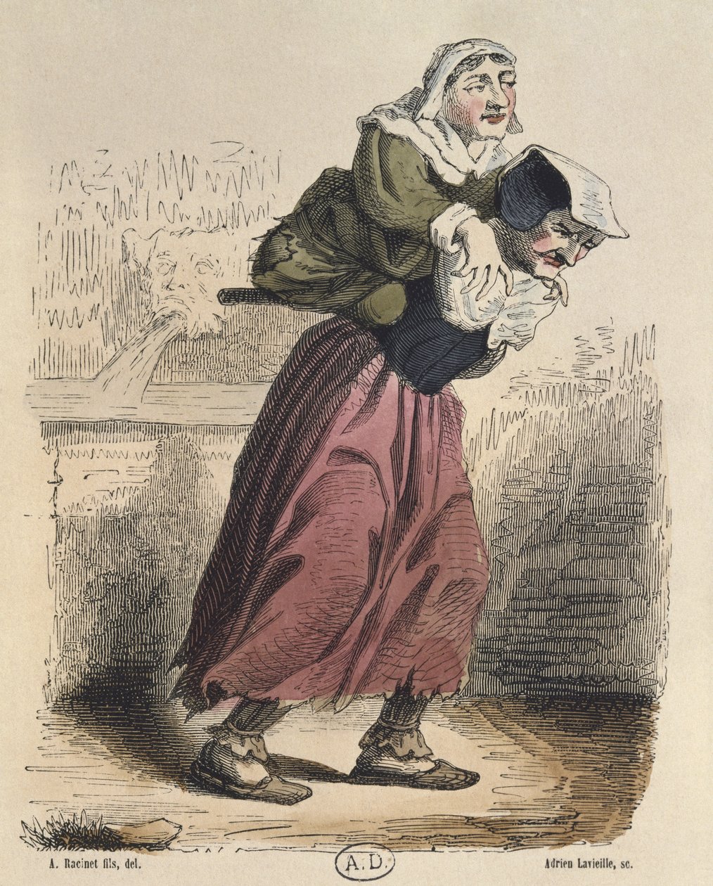 Cour des miracles, nach Jacques Callot, graviert von Adrien Lavieille von Albert Charles August Racinet