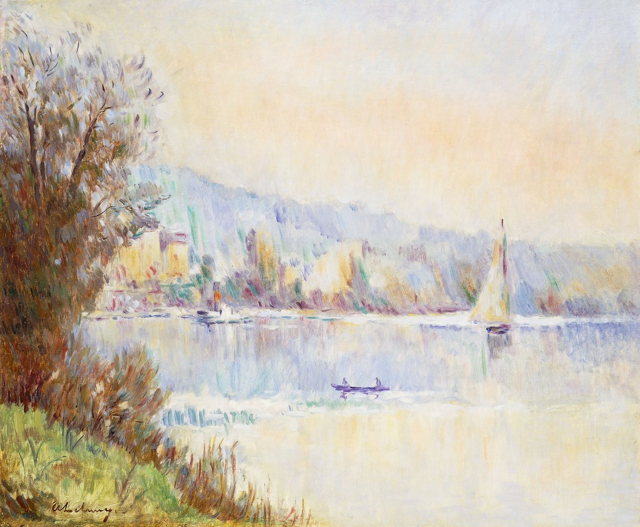 Boote auf der Seine von Albert Charles Lebourg