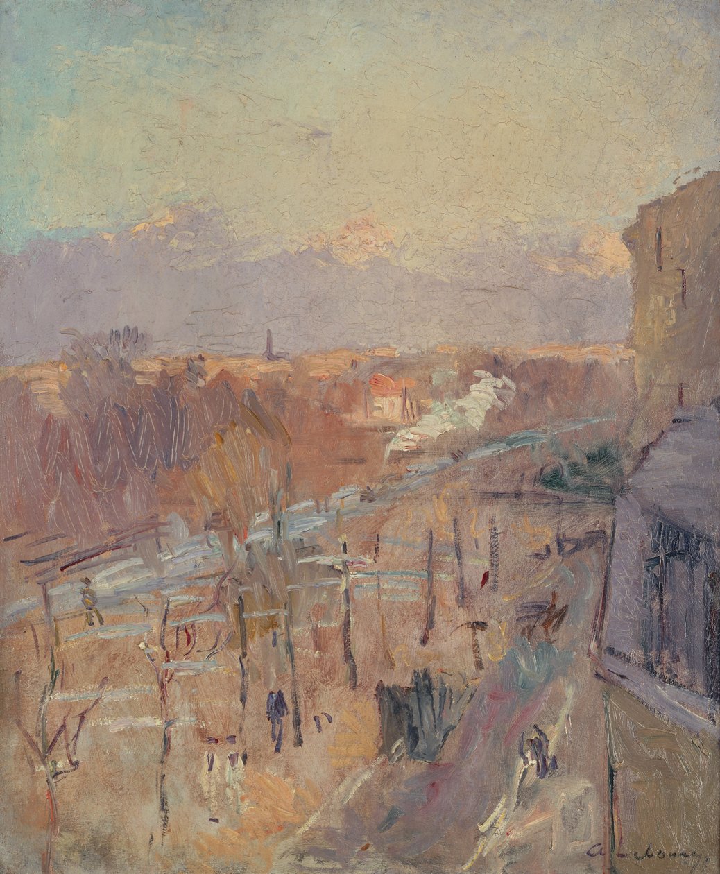 Die Allee in Paris nach einem Sturm von Albert-Charles Lebourg