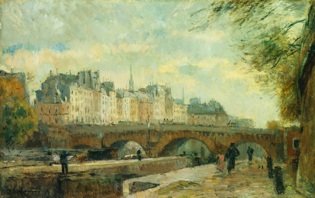 Die Neue Brücke der Stadt von Albert Charles Lebourg