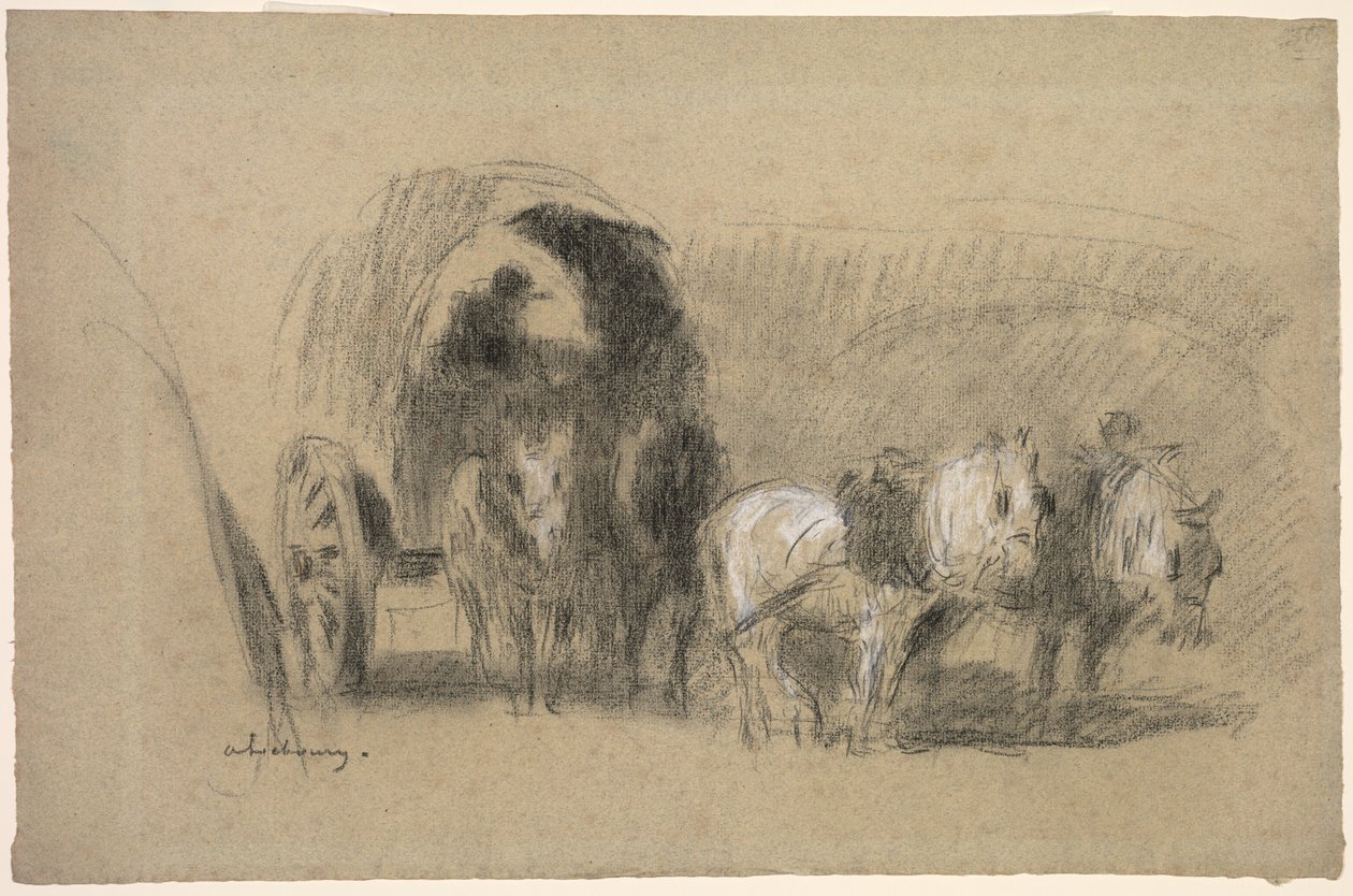 Un Chariot de farinier Ein Müllerwagen, ca. 1895 von Albert Charles Lebourg