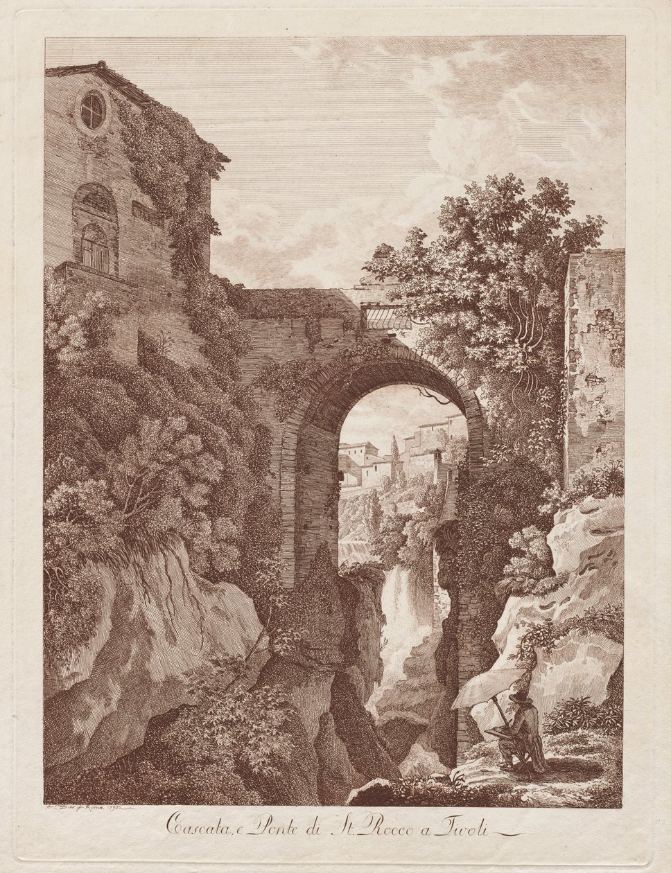 St. Rocco Wasserfall und Brücke in Tivoli (Cascata e Ponte di St. Rocco ...