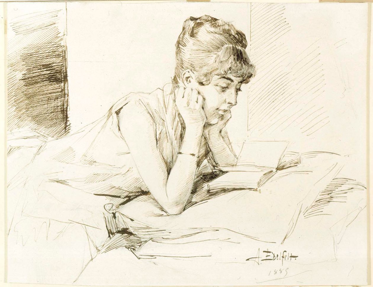 Eine junge Frau liest von Albert Edelfelt