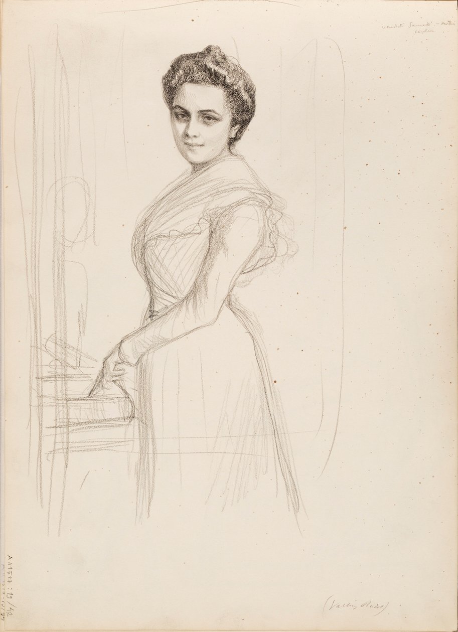 Camille Vallery-Radot, Skizze für ein Porträt von Albert Edelfelt