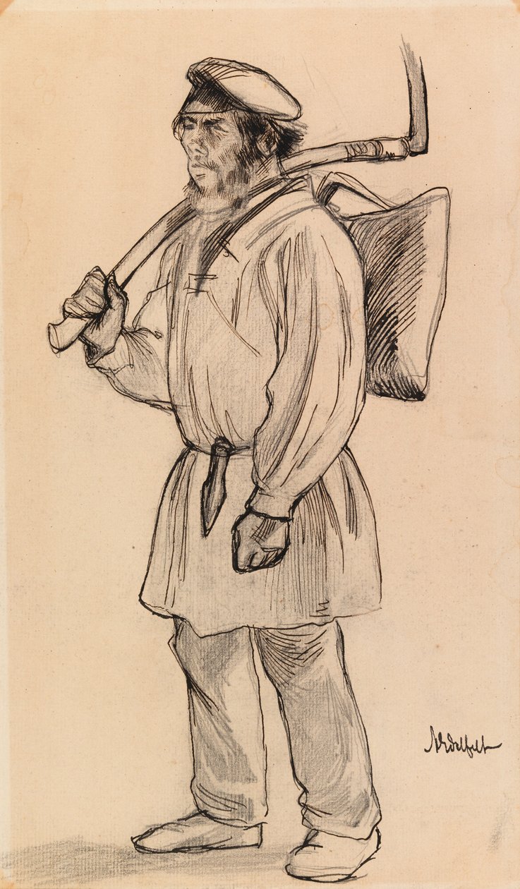 Heumacher aus Häme, Studie für Am Tor von Albert Edelfelt