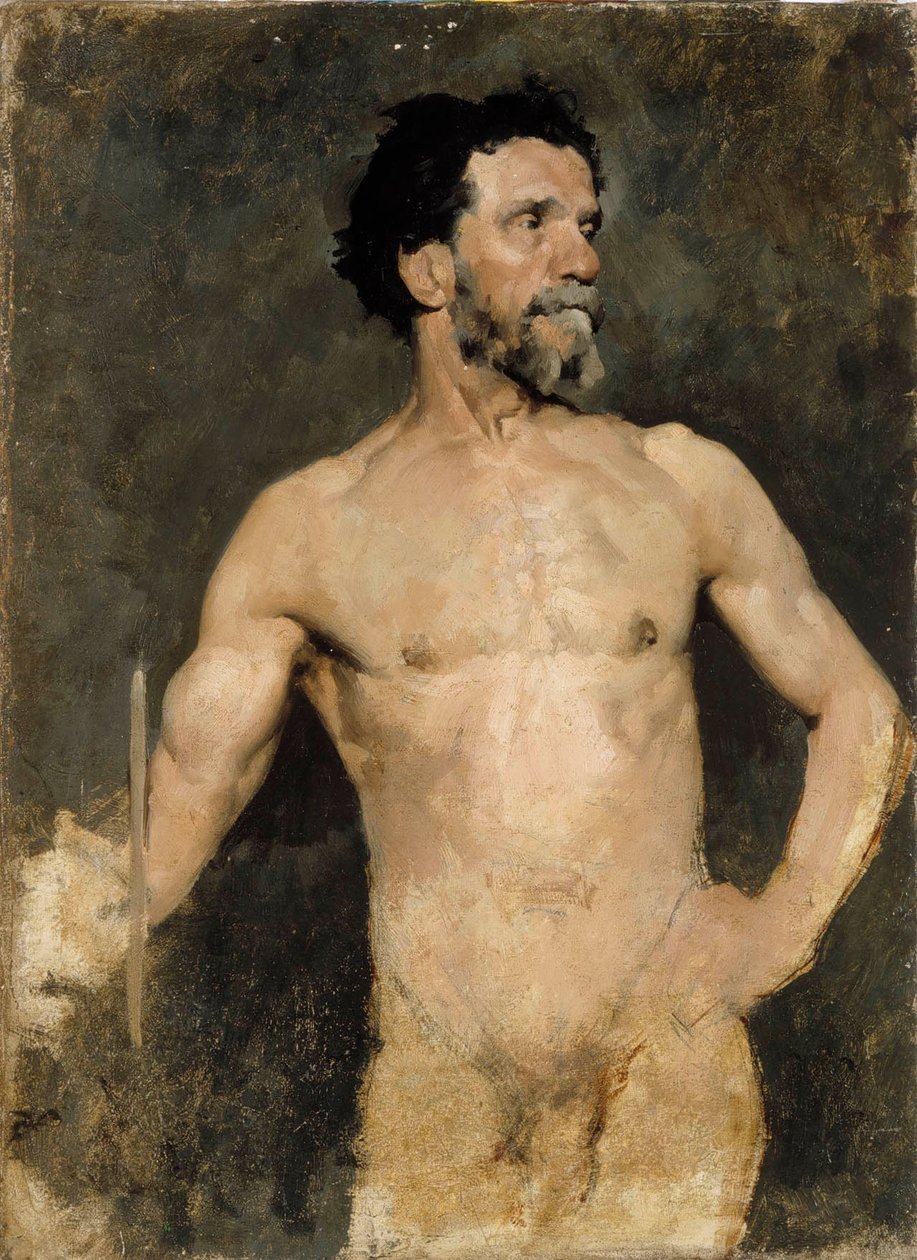 Männliches Modell, Studie von Albert Edelfelt
