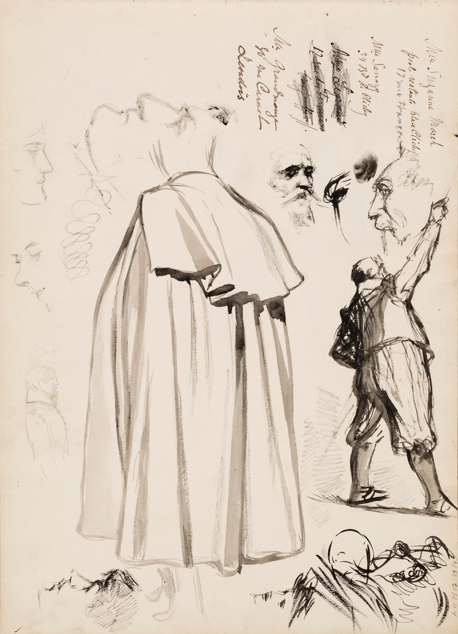 Männliche Figuren, Gesichter von Albert Edelfelt
