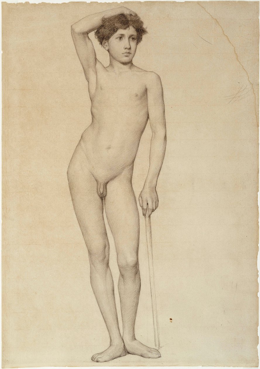 Nacktes männliches Modell, Akademiestudie von Albert Edelfelt