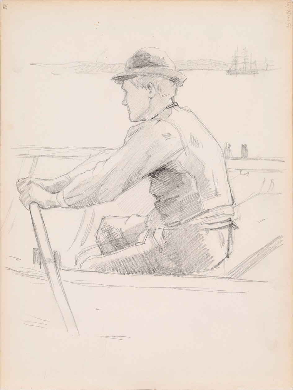 Skizze zur Überführung des Kindersargs (Beerdigung eines Kindes) von Albert Edelfelt