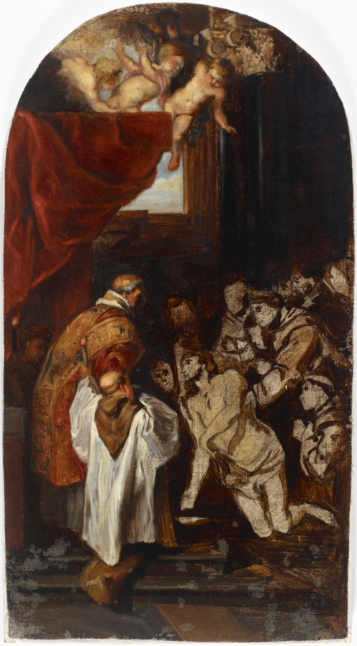 Die letzte heilige Kommunion des Heiligen Franziskus von Assisi, Kopie nach Rubens von Albert Edelfelt