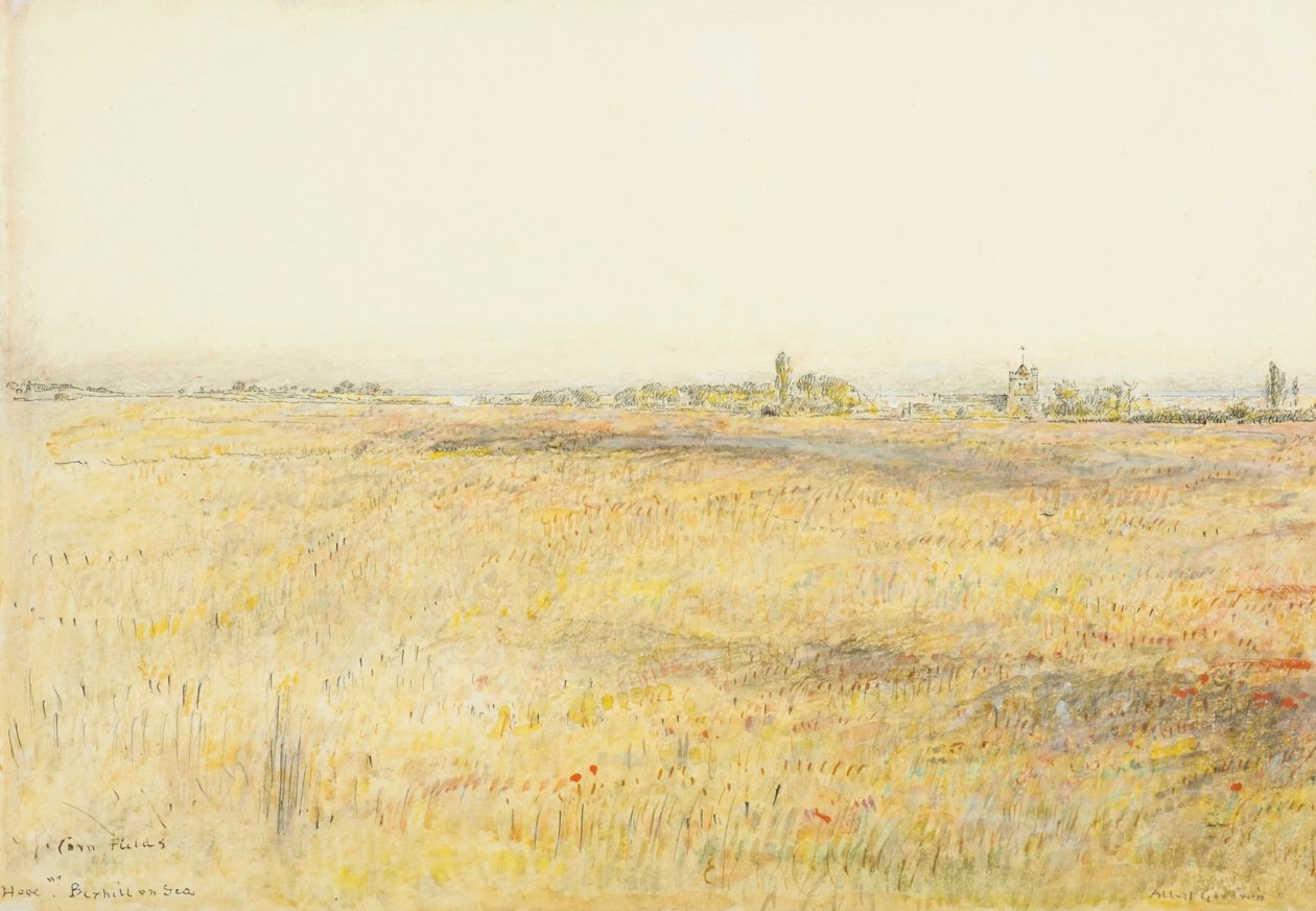 Kornfelder, Hooe. Bexhill am Meer von Albert Goodwin