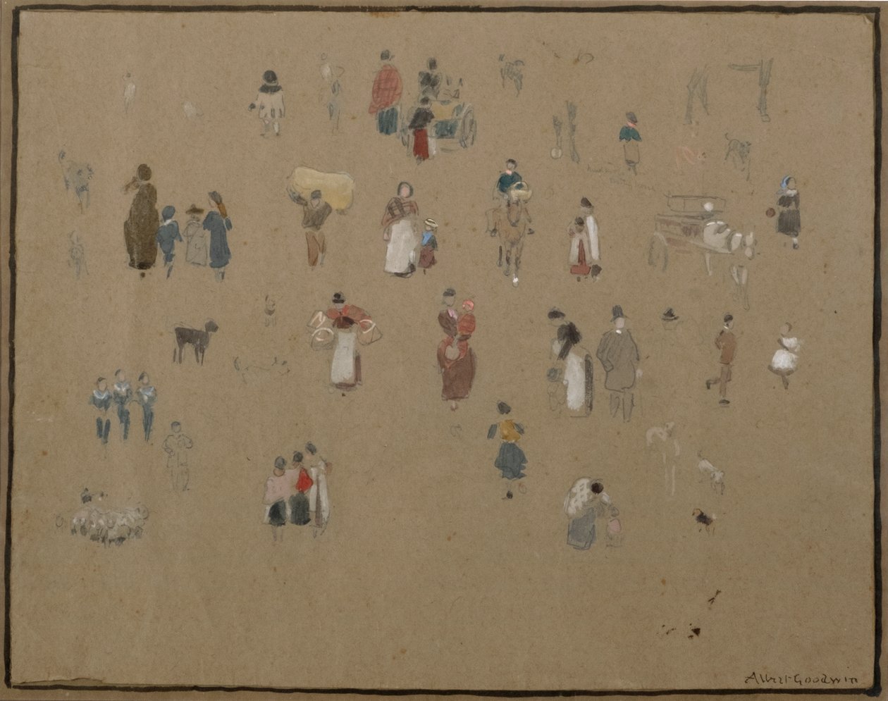 Auf dem Weg zum Markt von Albert Goodwin