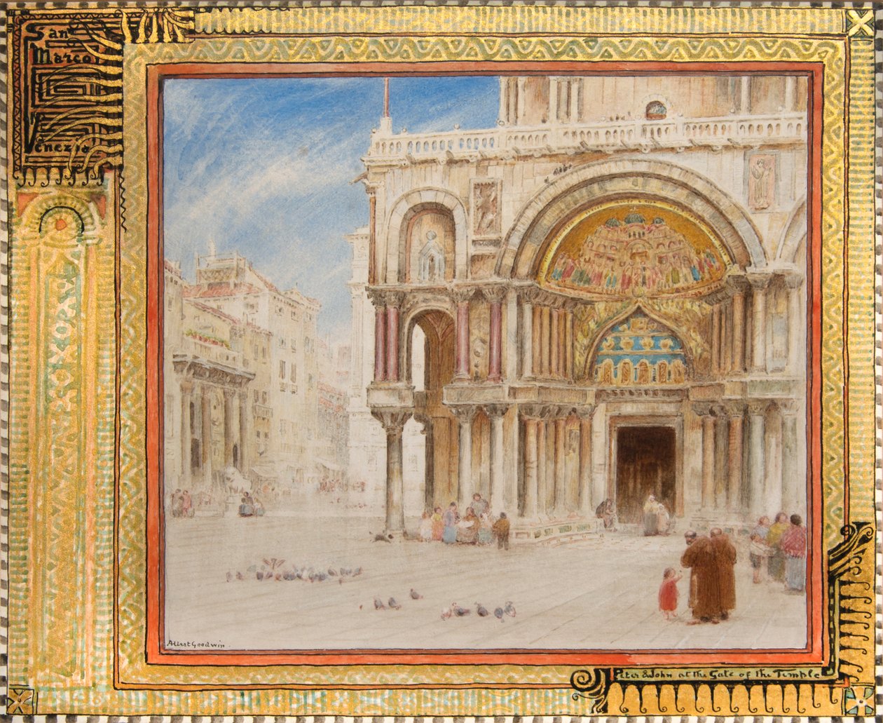 Peter und Johannes am Tor des Tempels, San Marco, Venedig, ca. 1872 von Albert Goodwin