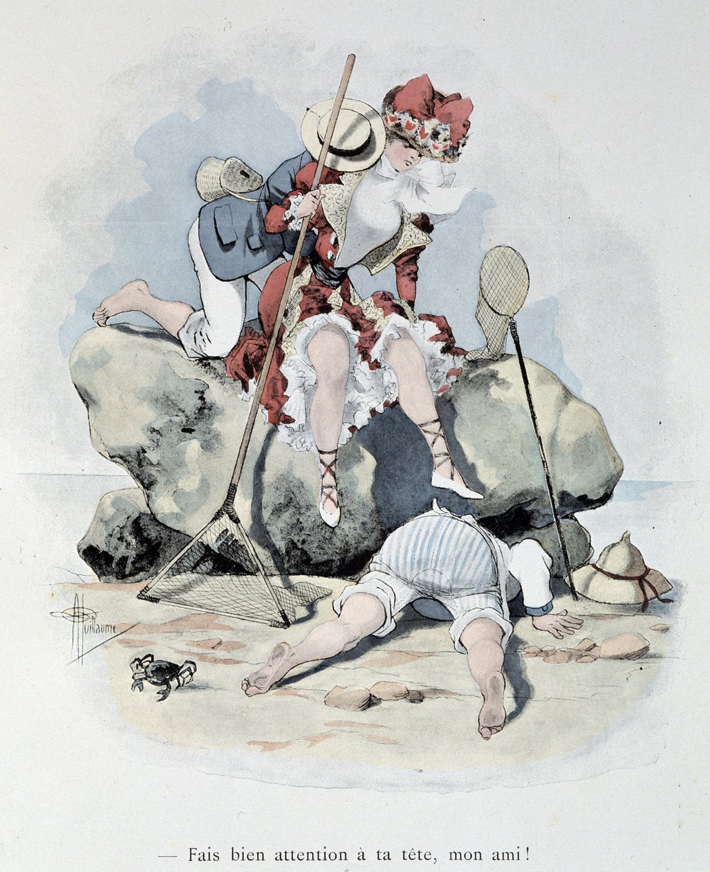Die Strände des Kanals zu Beginn des Jahrhunderts (in „Sterne des Meeres“ von Guillaume) von Albert Guillaume