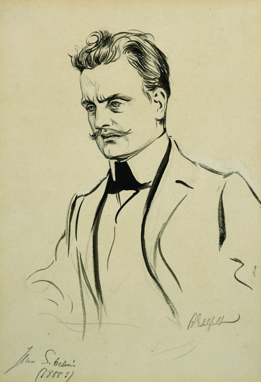 Porträt des Komponisten Jean Sibelius, kleiner Halbfigur von Albert Gustaf Aristides Edelfelt