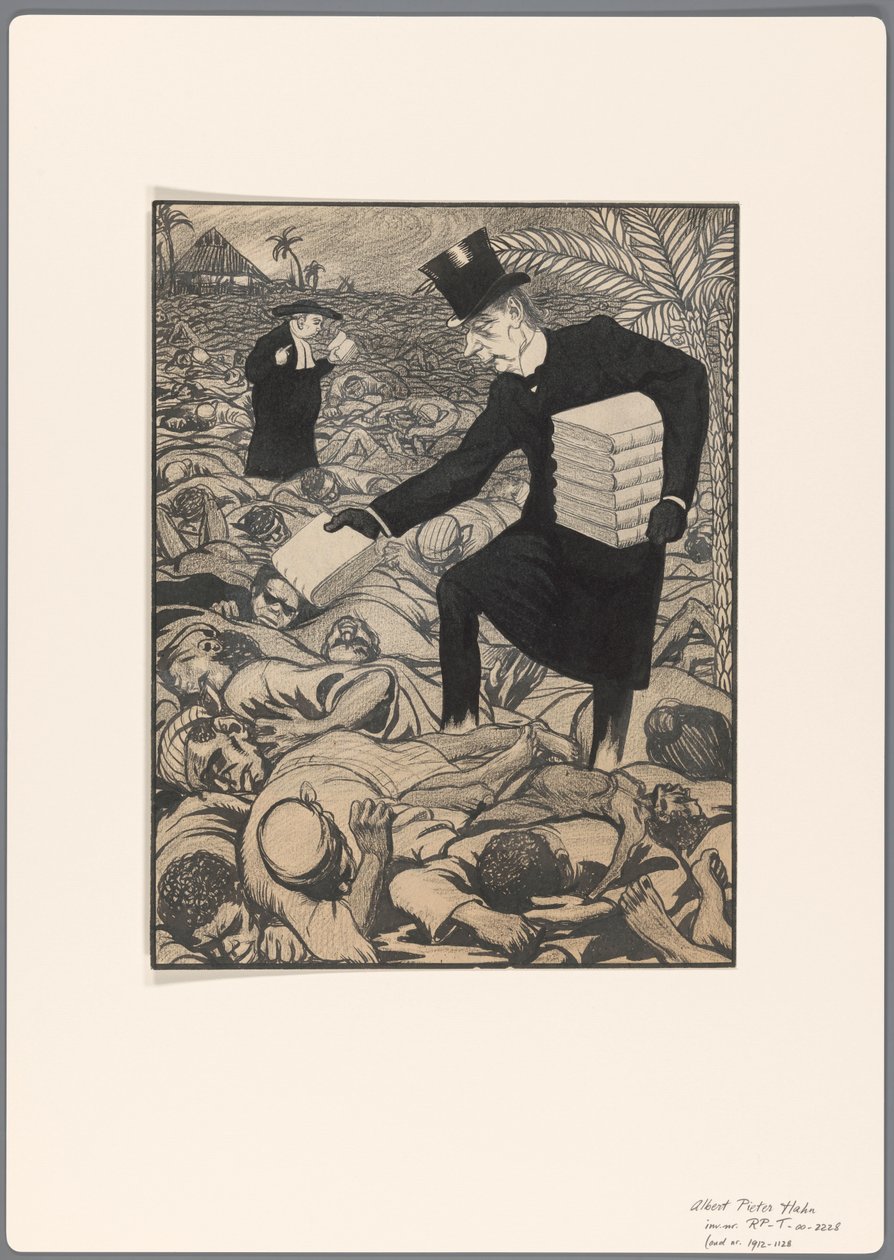 Entwurf für eine politische Karikatur über Missionsarbeit von Albert Hahn (I)