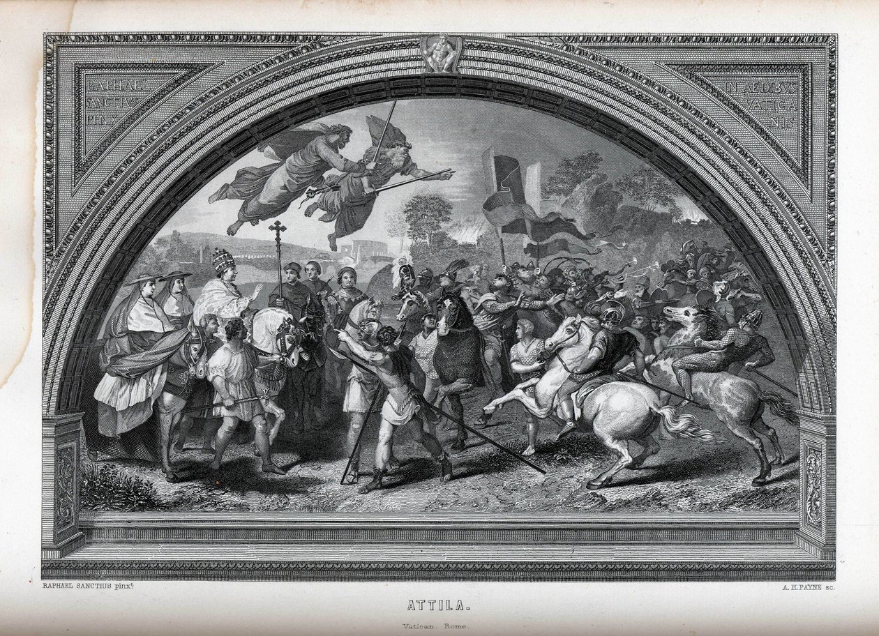 Attila nach Raphael, 1882 von Albert Henry Payne