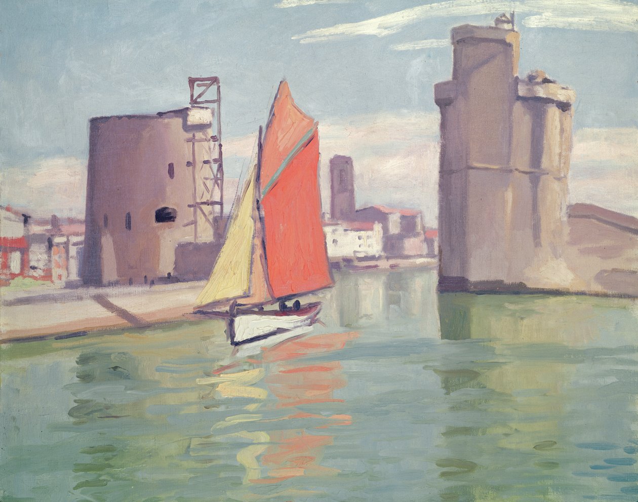 La Rochelle, die zwei Türme des alten Hafens vom Außenhafen aus gesehen von Albert Marquet