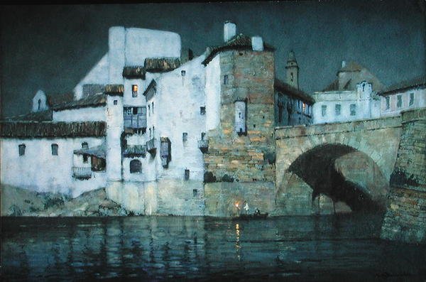 Mondlicht, Puente Genil, Spanien von Albert Moulton Foweraker