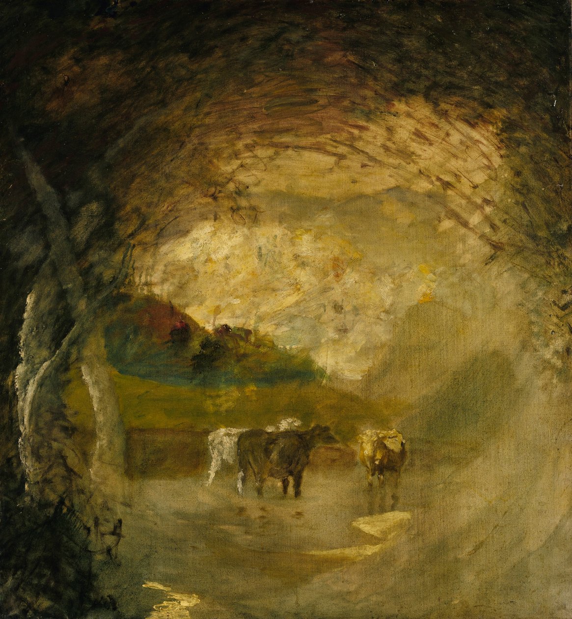 Landschaft mit Bäumen und Vieh von Albert Pinkham Ryder