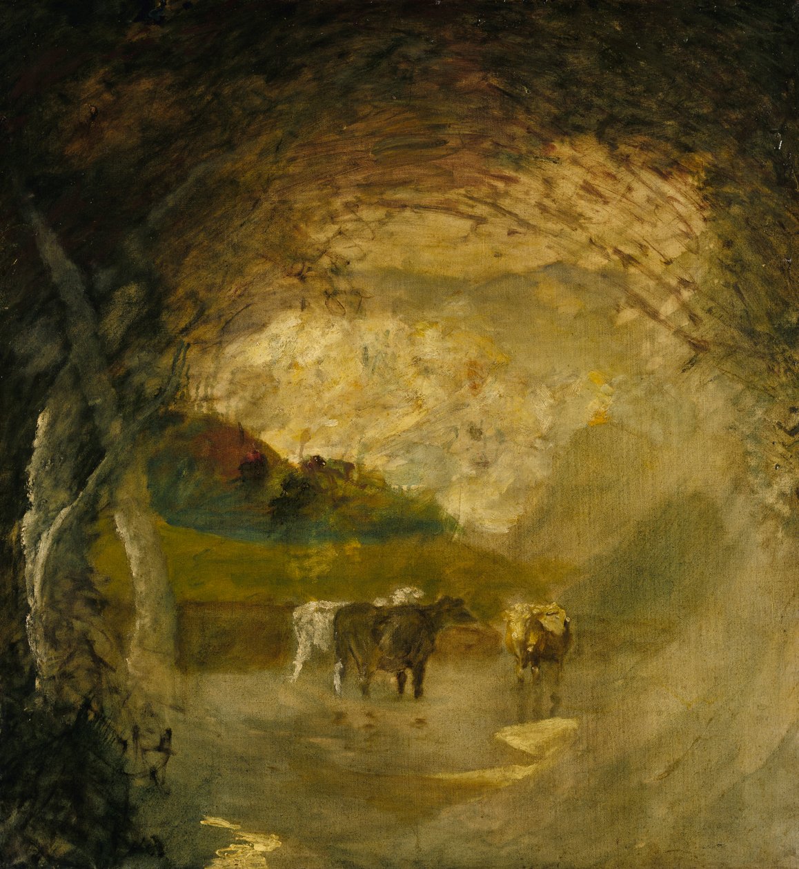 Landschaft mit Bäumen und Vieh, vor 1897 von Albert Pinkham Ryder