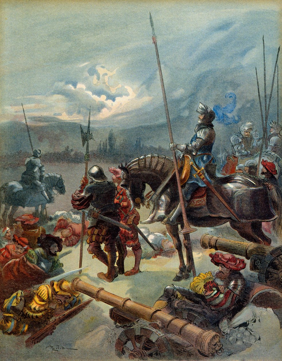 Fünfter Italienischer Krieg (1515-1516): die Nacht von Marignan (Italien), zwischen dem 13. und 14. September 1515 von Albert Robida