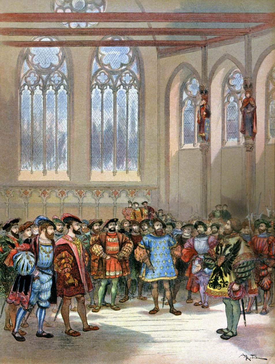 Vorzeichen von Karl V. empfangen von Franz I. von Albert Robida