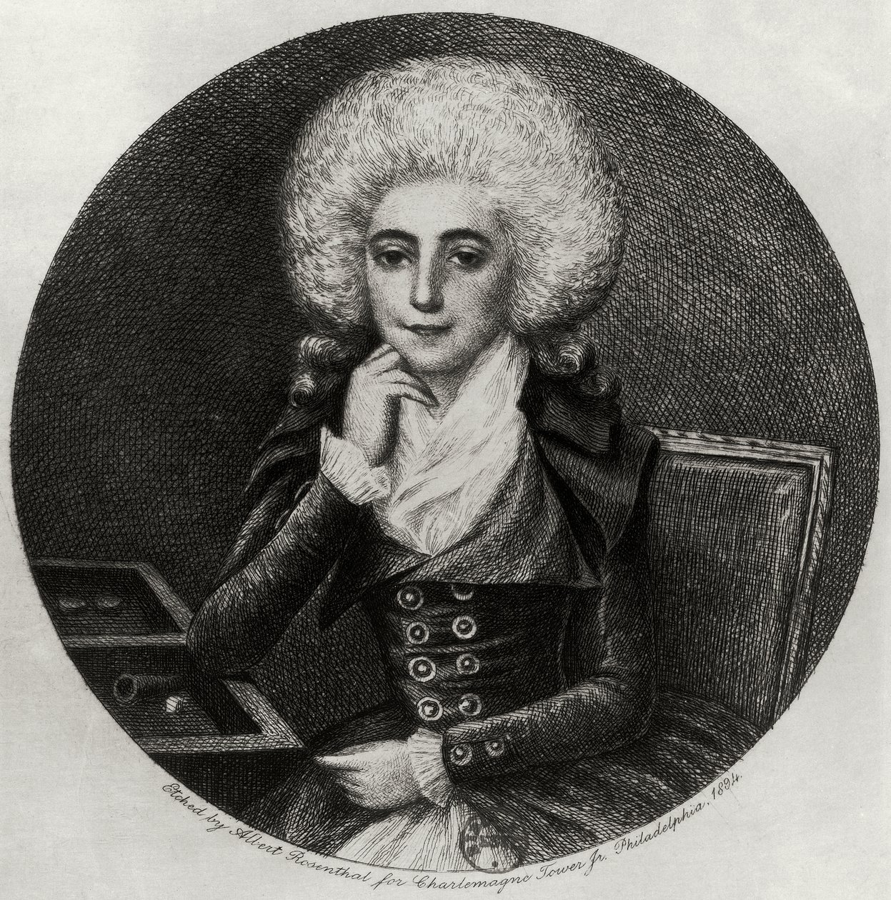 Porträt von Marie-Madeleine Pioche de La Vergne (Gravur) von Albert Rosenthal