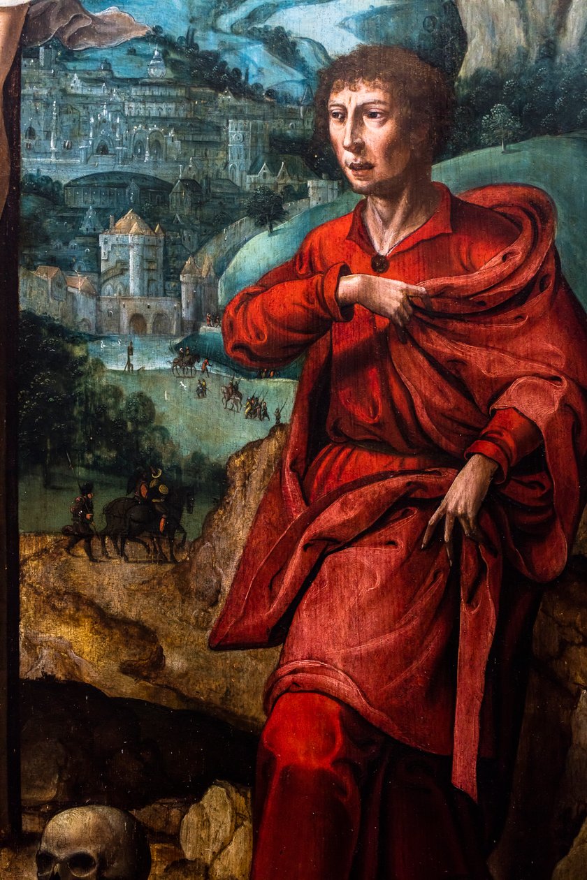 Christus am Kreuz zwischen der Jungfrau Maria und St. Johannes von Albrecht (workshop of) Bouts