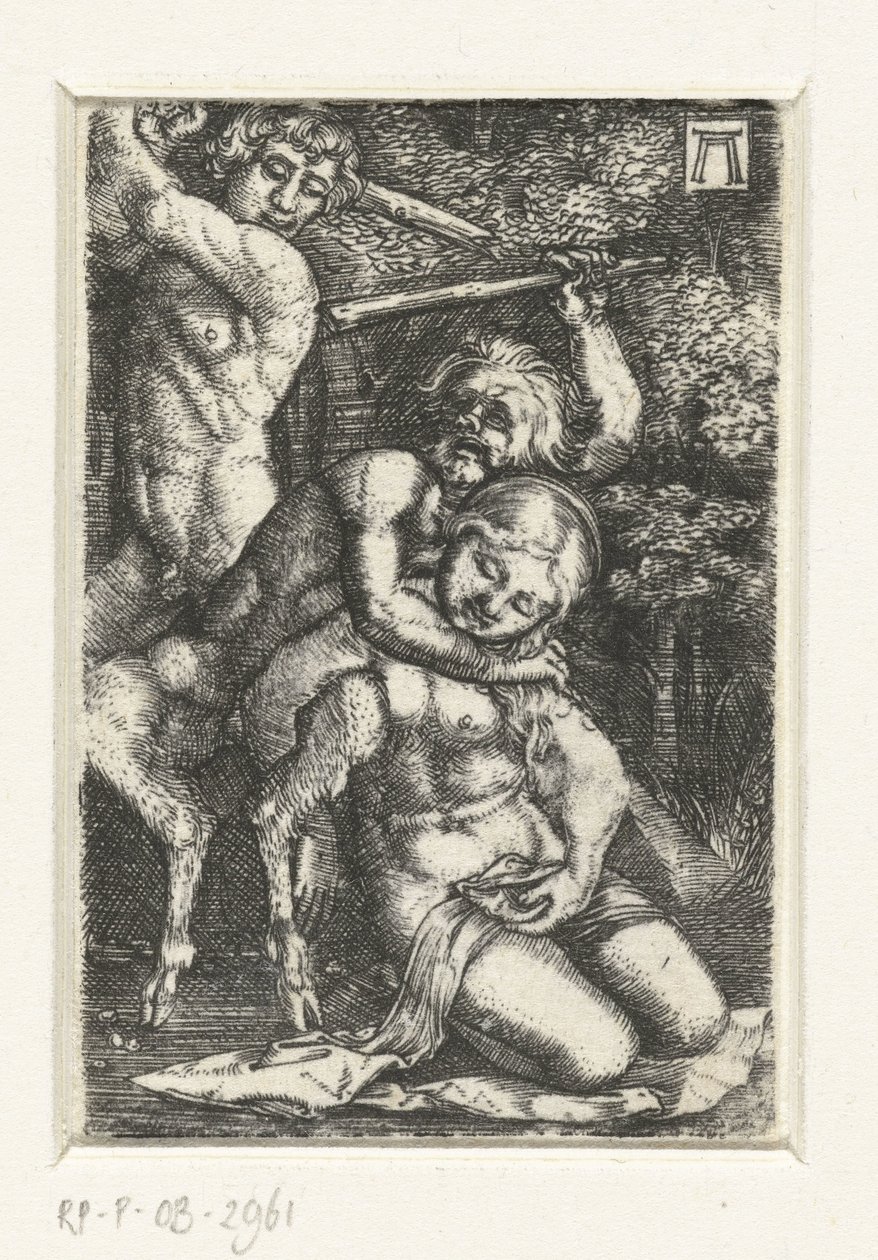Satyr und ein Mann kämpfen um eine Frau von Albrecht Altdorfer