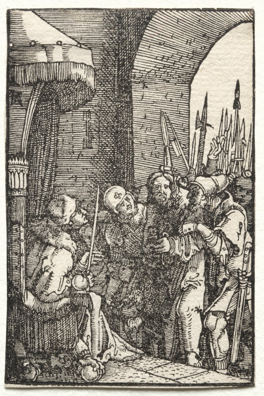 Der Fall und die Erlösung des Menschen: Christus vor Pilatus, um 1515 von Albrecht Altdorfer