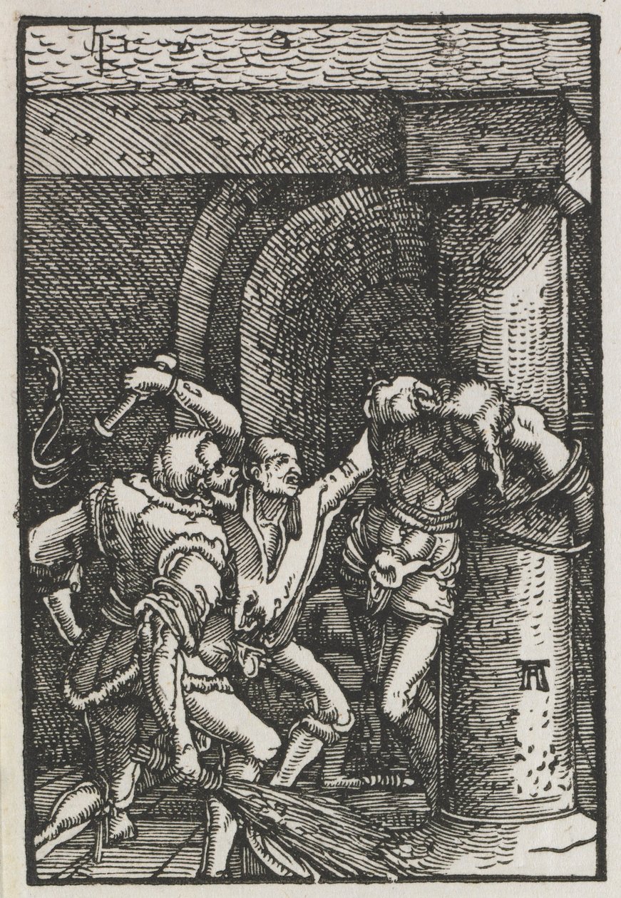 Der Fall und die Erlösung des Menschen: Geißelung Christi, um 1515 von Albrecht Altdorfer