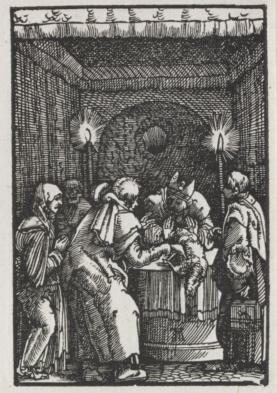 Der Fall und die Erlösung des Menschen: Joachims Opfer wird vom Hohepriester abgelehnt von Albrecht Altdorfer