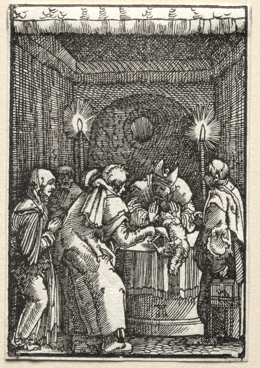 Der Fall und die Erlösung des Menschen: Joachims Opfer wird vom Hohepriester abgelehnt, um 1515 von Albrecht Altdorfer