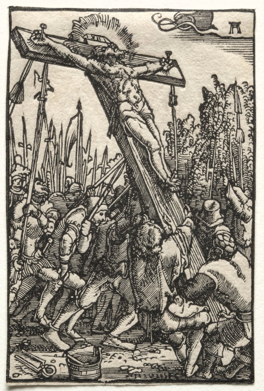 Der Fall und die Erlösung des Menschen: Die Erhebung des Kreuzes von Albrecht Altdorfer