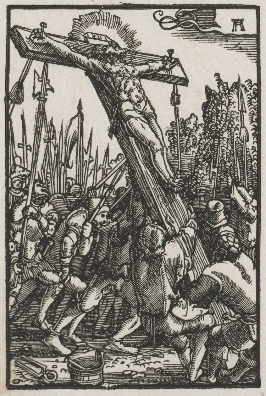 Der Fall und die Erlösung des Menschen: Die Kreuzaufrichtung, ca. 1515 von Albrecht Altdorfer